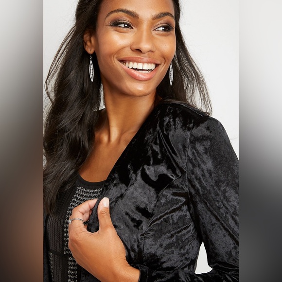 Black Velvet Jacket Women’s M - Picture 2 of 7